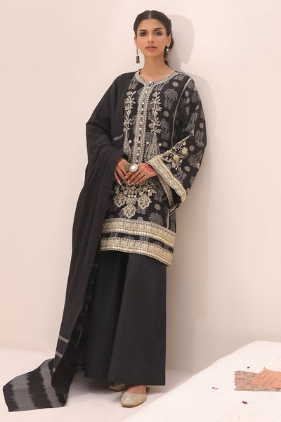Zellbury | Unstitched 3 Piece Jacquard | Embroidered Shirt Shalwar Dupatta - 1806 -  Zellbury Women Signature Unstitched - Original Designer Dress - House of Maryam