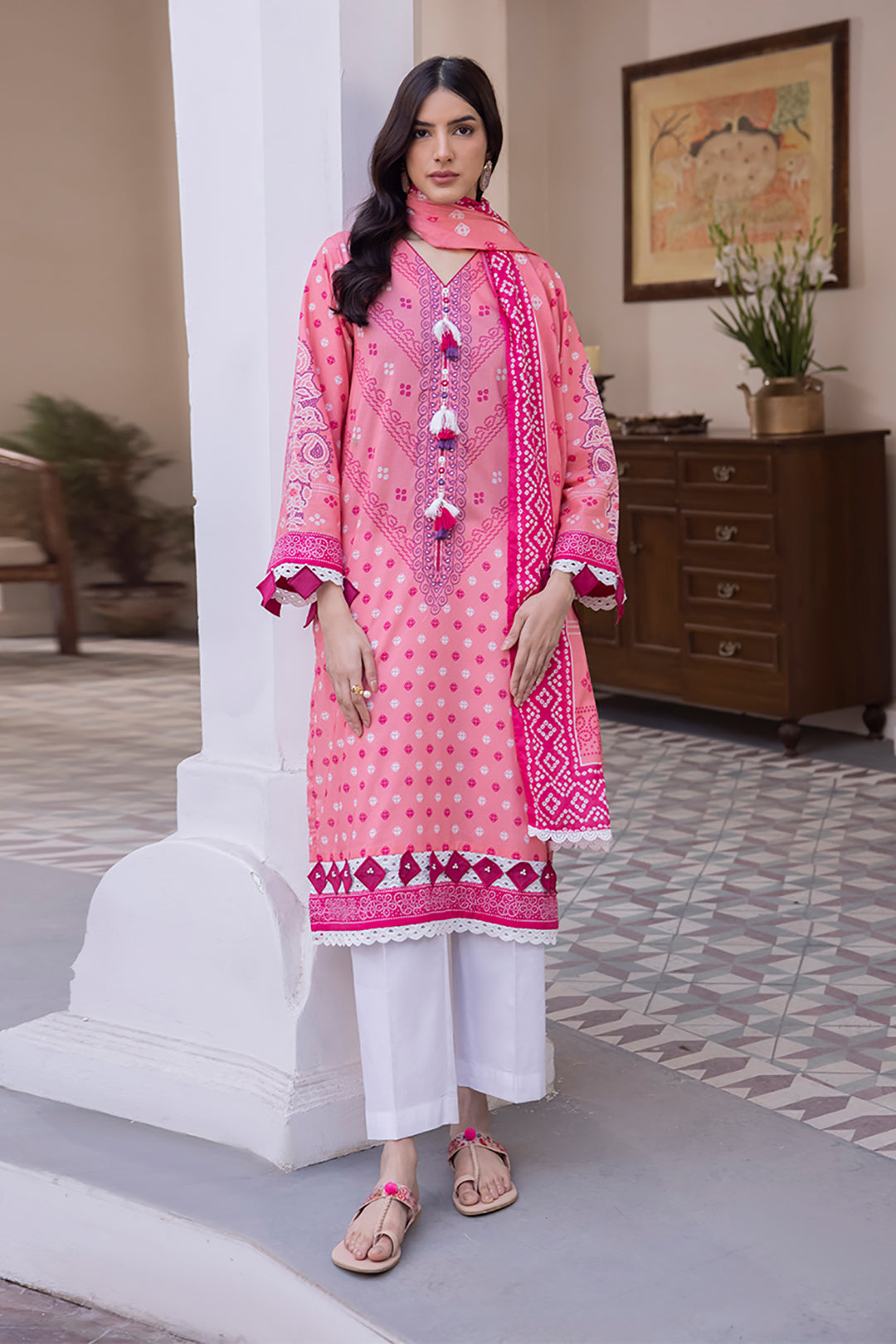 Zellbury | Unstitched 2 Piece Lawn | Shirt Dupatta - 1014 -  Zellbury Women Essential Unstitched - Original Designer Dress - House of Maryam