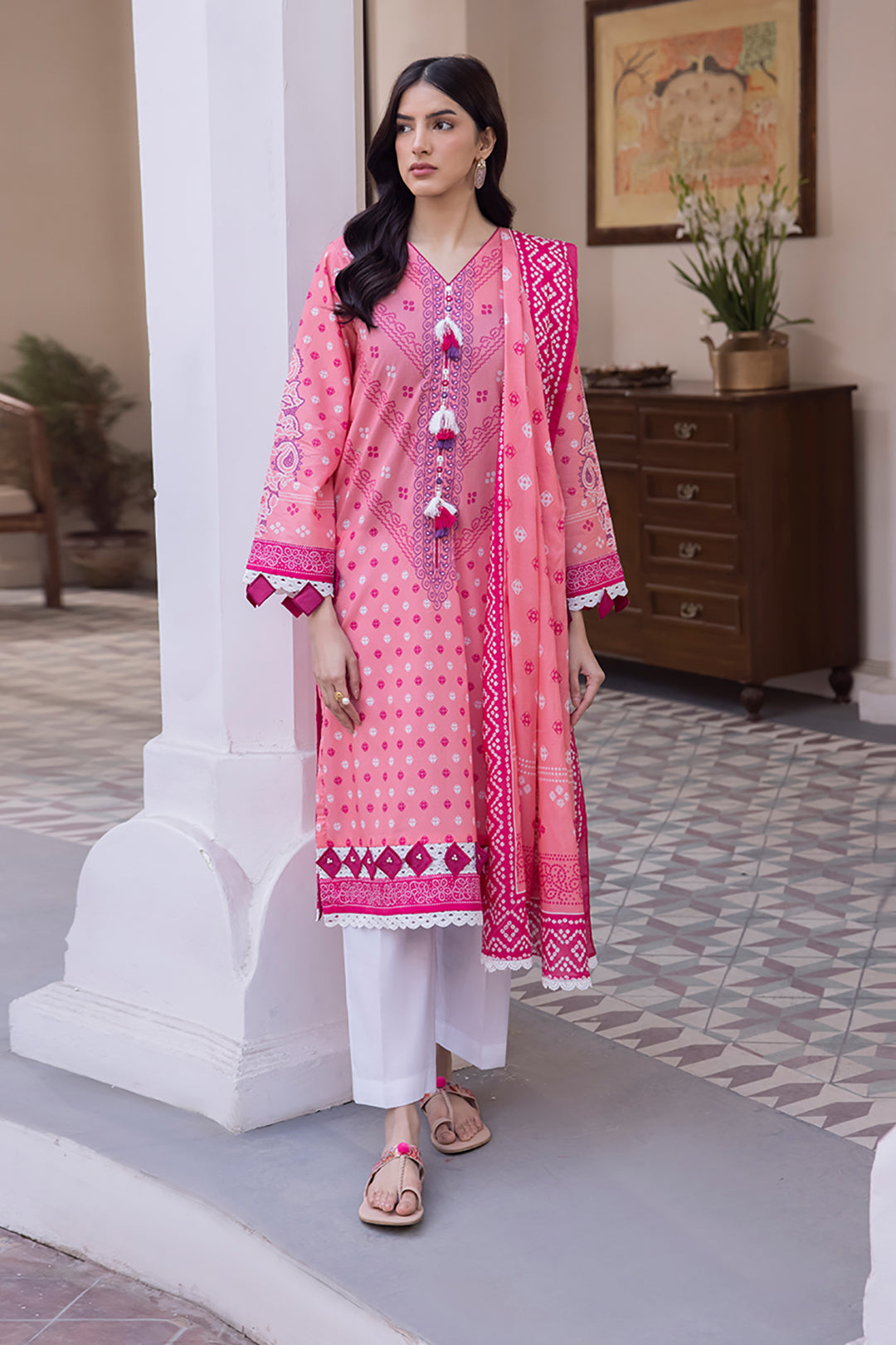 Zellbury | Unstitched 2 Piece Lawn | Shirt Dupatta - 1014 -  Zellbury Women Essential Unstitched - Original Designer Dress - House of Maryam