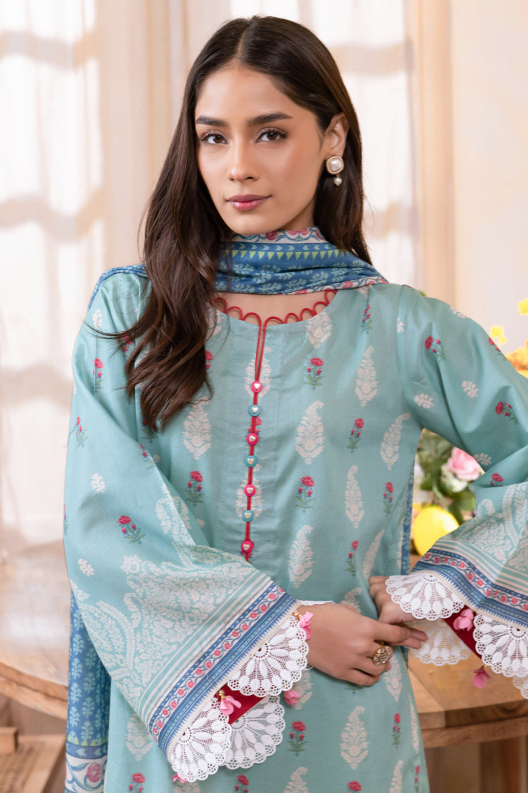 Zellbury | Unstitched 2 Piece Lawn | Shirt Dupatta - 1021 -  Zellbury Women Essential Unstitched - Original Designer Dress - House of Maryam