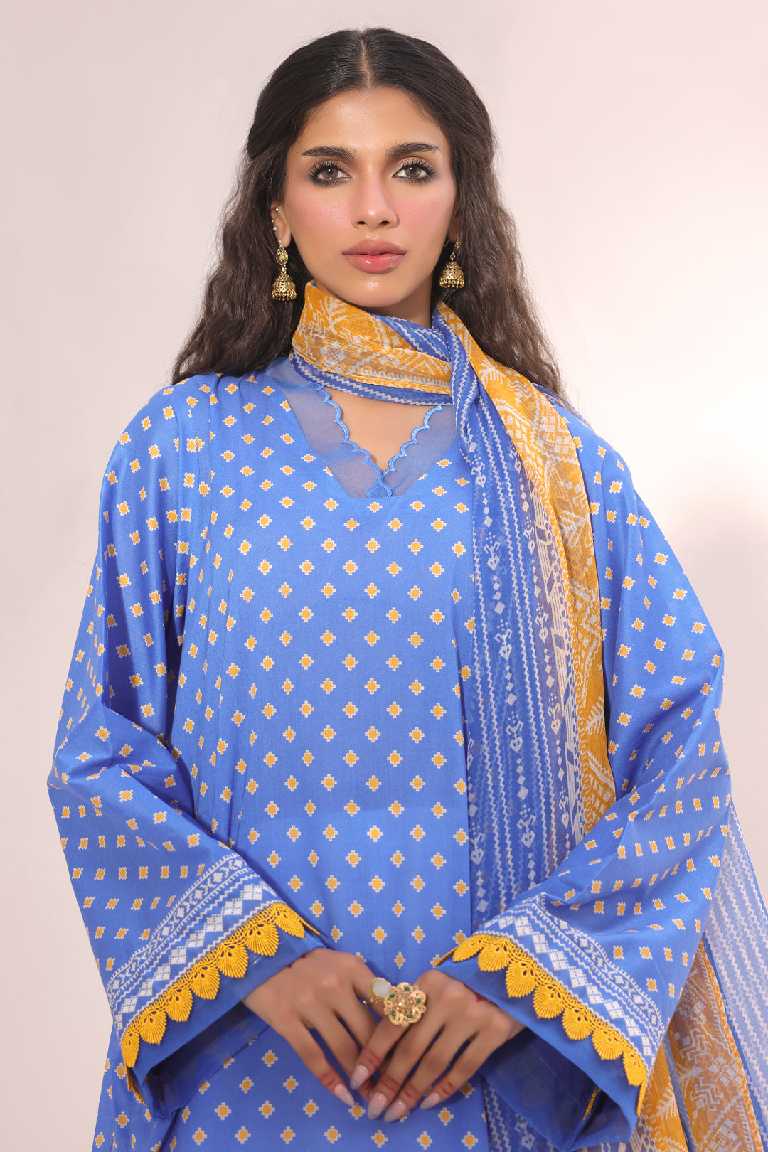 Zellbury | Unstitched 2 Piece Lawn | Shirt Dupatta - 1151 -  Zellbury Women Essential Unstitched - Original Designer Dress - House of Maryam