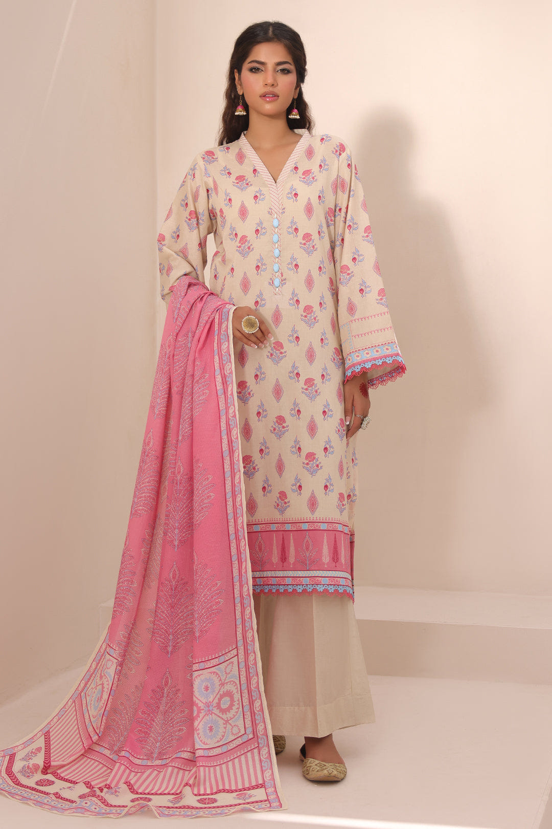 Zellbury | Unstitched 2 Piece Lawn | Shirt Dupatta - 1152 -  Zellbury Women Essential Unstitched - Original Designer Dress - House of Maryam