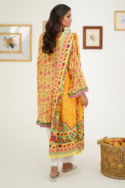 Zellbury | Unstitched 2 Piece Lawn | Shirt Dupatta - 1300 -  Zellbury Women Essential Unstitched - Original Designer Dress - House of Maryam
