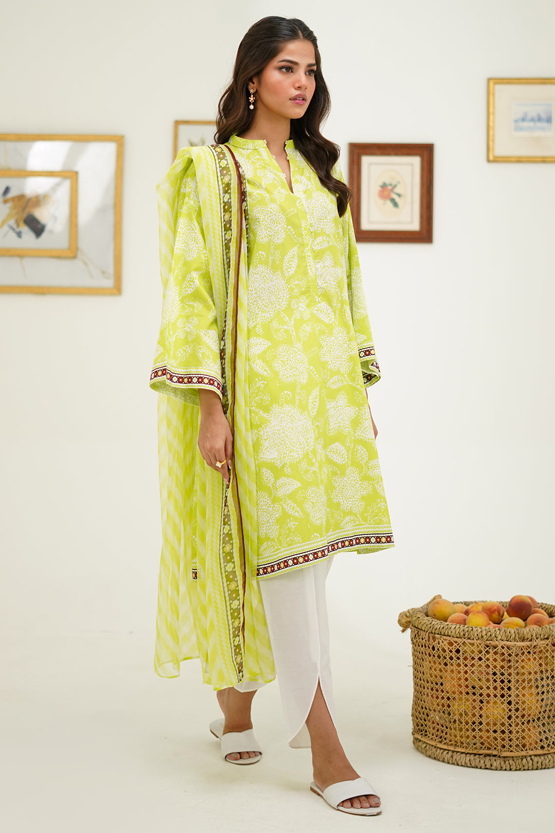Zellbury | Unstitched 2 Piece Lawn | Shirt Dupatta - 1388 -  Zellbury Women Essential Unstitched - Original Designer Dress - House of Maryam
