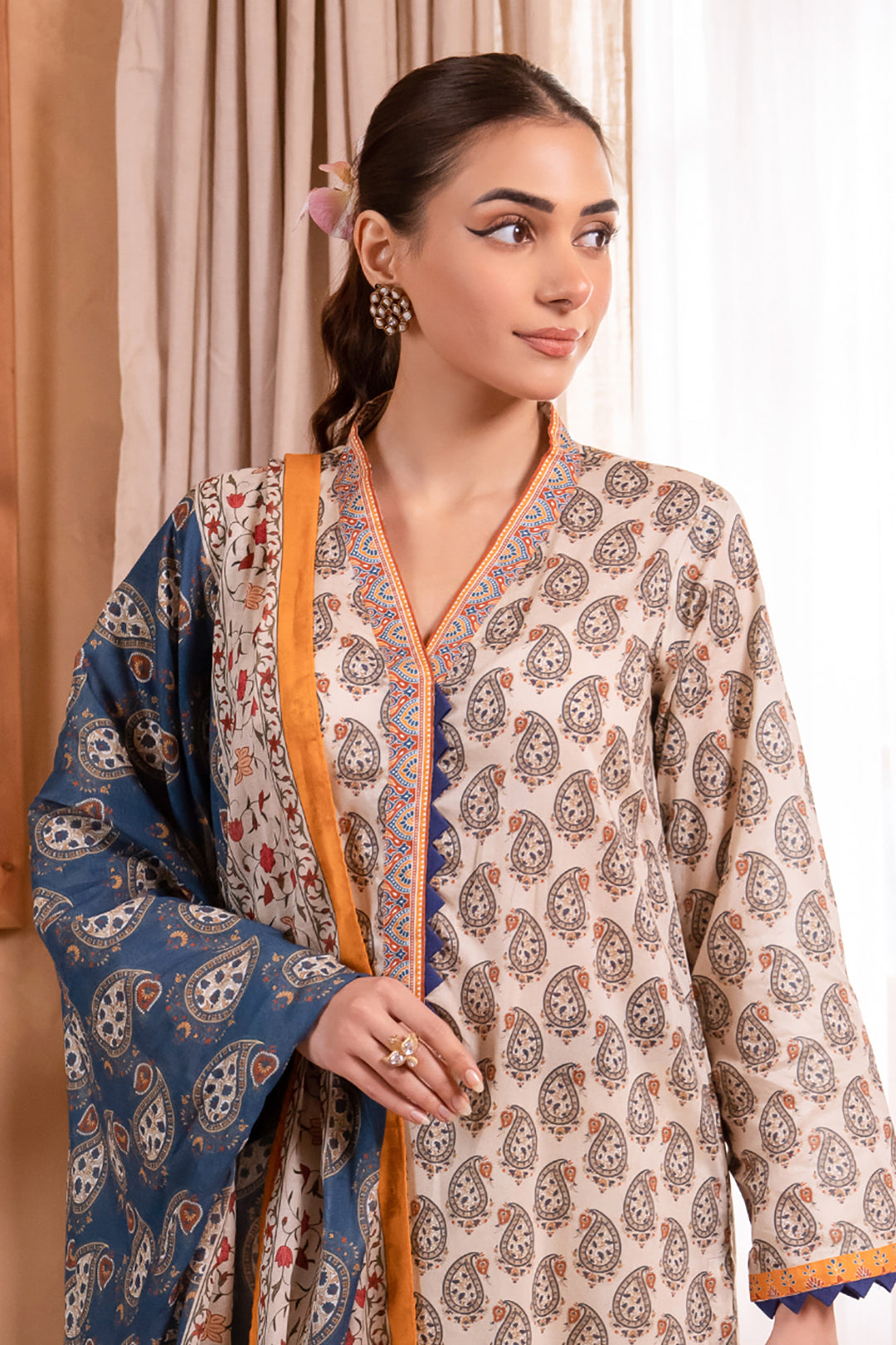 Zellbury | Unstitched 3 Piece Lawn | Shirt Shalwar Dupatta - 1067 -  Zellbury Women Essential Unstitched - Original Designer Dress - House of Maryam
