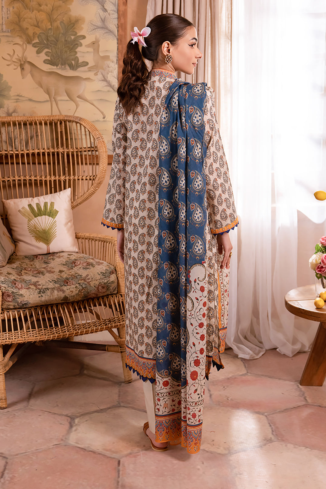 Zellbury | Unstitched 3 Piece Lawn | Shirt Shalwar Dupatta - 1067 -  Zellbury Women Essential Unstitched - Original Designer Dress - House of Maryam