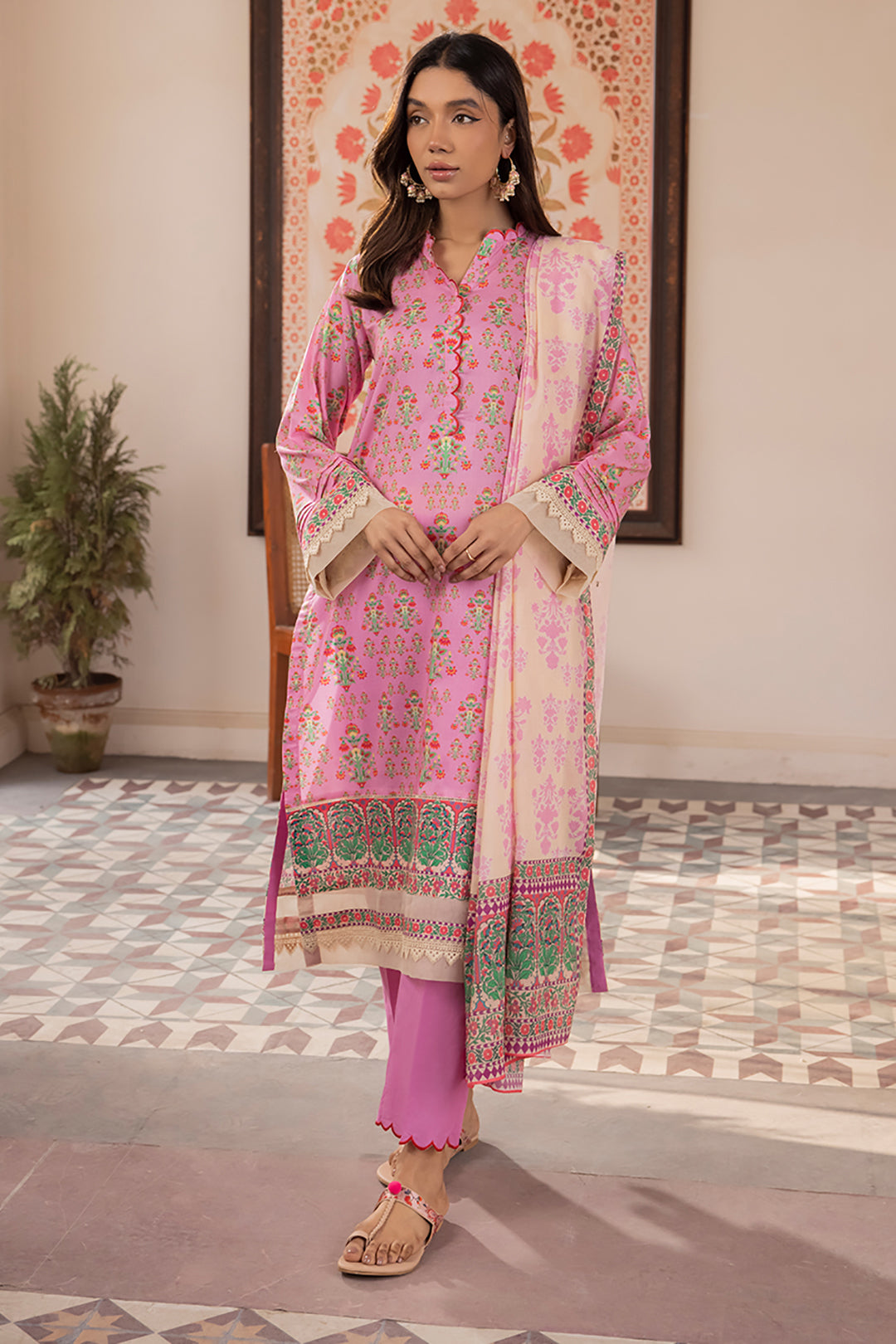Zellbury | Unstitched 3 Piece Lawn | Shirt Shalwar Dupatta - 1070 -  Zellbury Women Essential Unstitched - Original Designer Dress - House of Maryam
