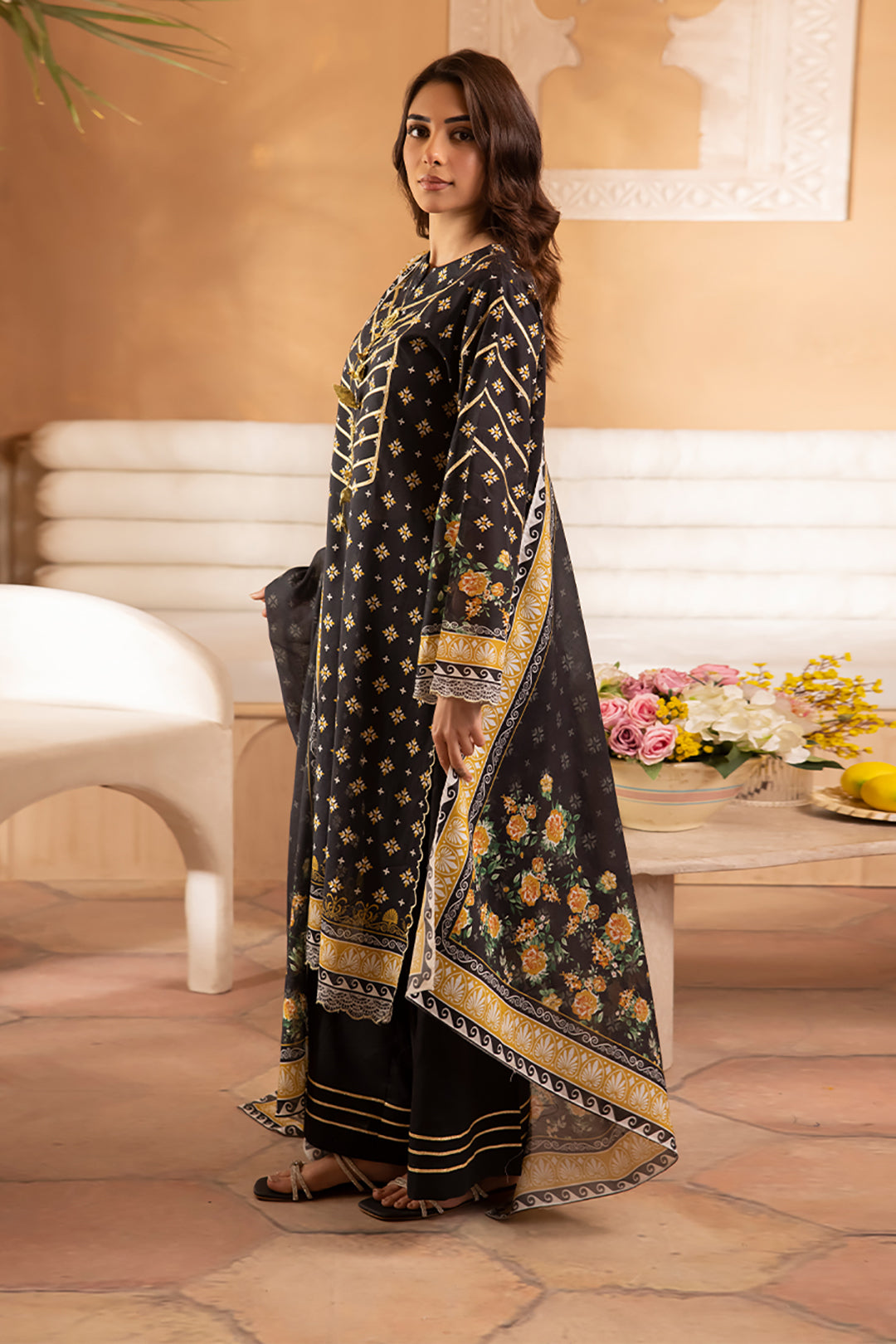 Zellbury | Unstitched 3 Piece Lawn | Shirt Shalwar Dupatta - 1081 -  Zellbury Women Essential Unstitched - Original Designer Dress - House of Maryam