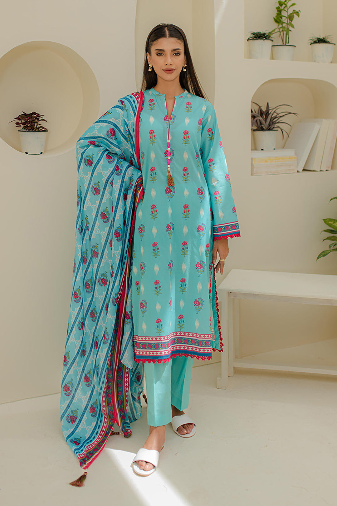 Zellbury | Unstitched 3 Piece Lawn | Shirt Shalwar Dupatta - 1193 -  Zellbury Women Essential Unstitched - Original Designer Dress - House of Maryam