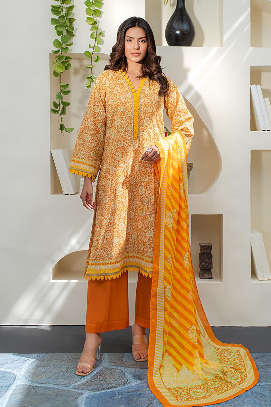 Zellbury | Unstitched 3 Piece Lawn | Shirt Shalwar Dupatta - 1197 -  Zellbury Women Essential Unstitched - Original Designer Dress - House of Maryam