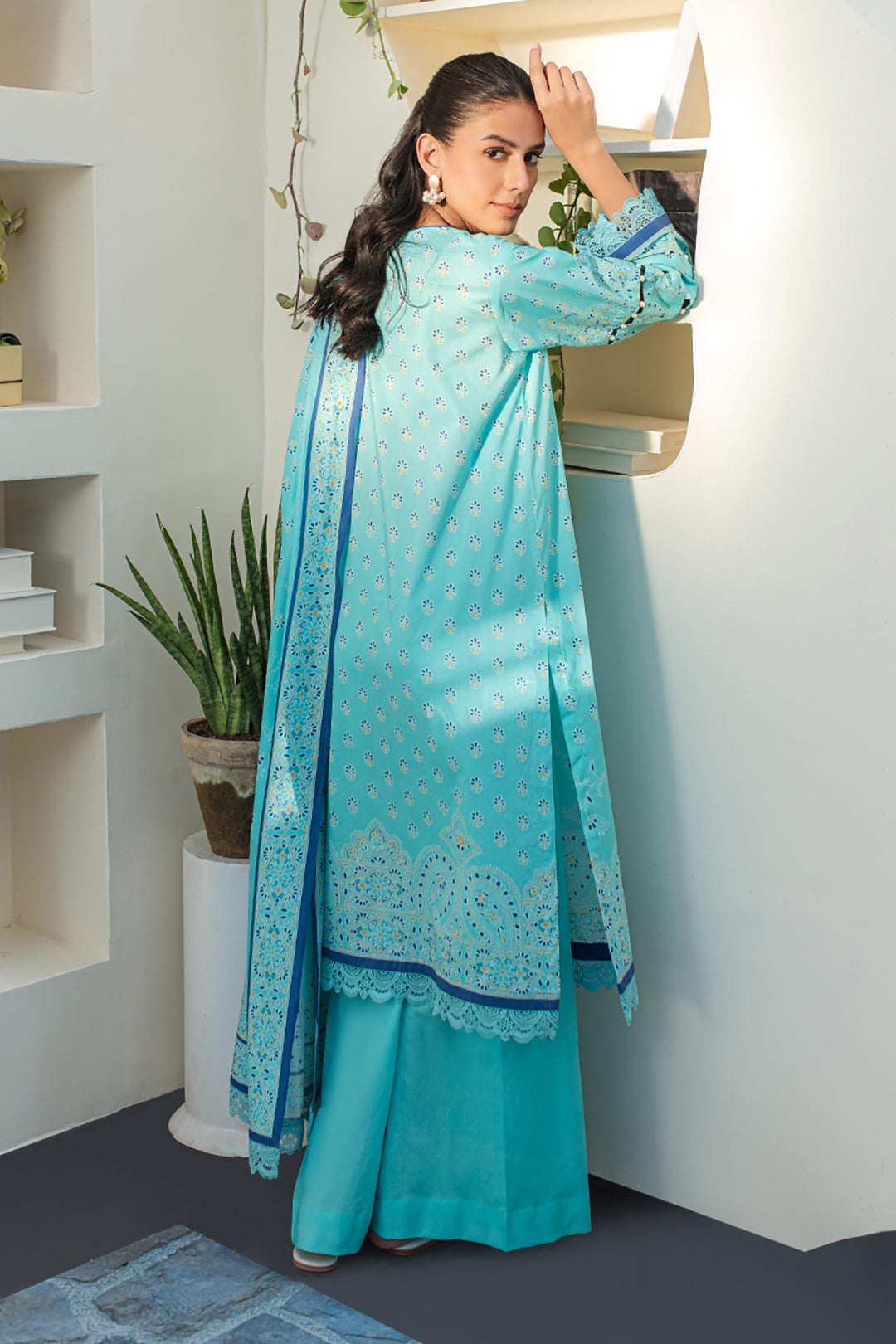 Zellbury | Unstitched 3 Piece Lawn | Shirt Shalwar Dupatta - 1198