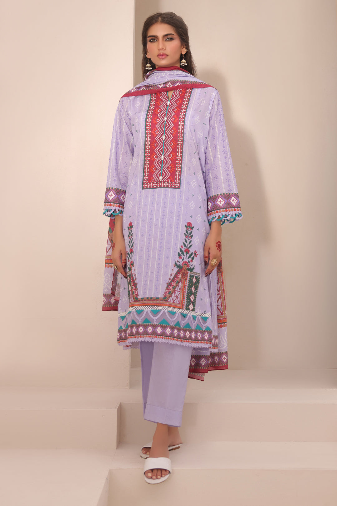 Zellbury | Unstitched 3 Piece Lawn | Shirt Shalwar Dupatta - 1213