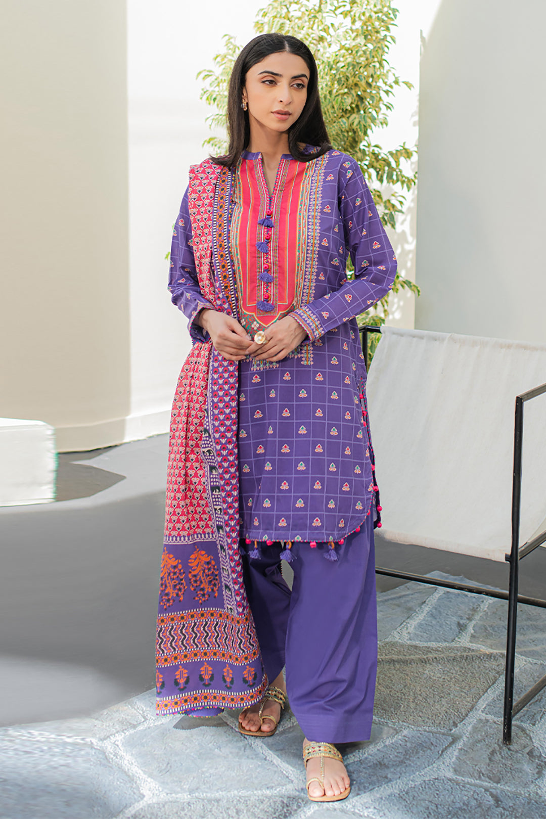 Zellbury | Unstitched 3 Piece Lawn | Shirt Shalwar Dupatta - 1217 -  Zellbury Women Essential Unstitched - Original Designer Dress - House of Maryam