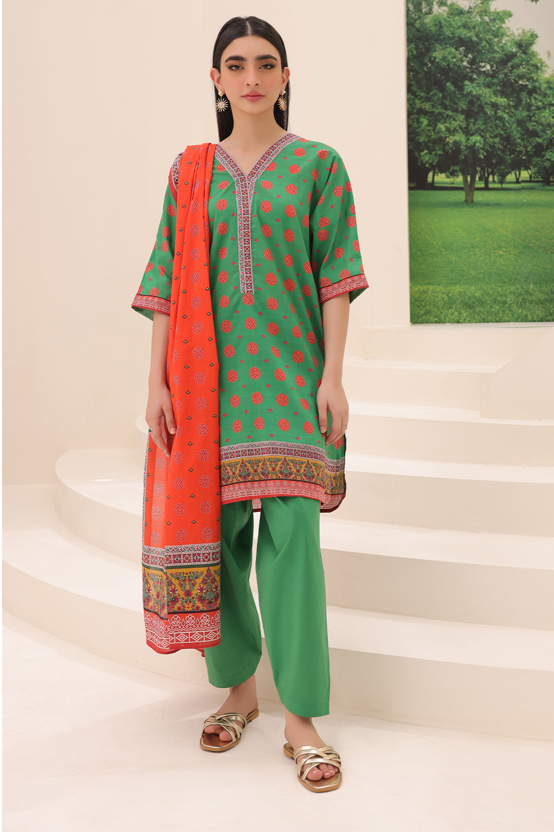 Zellbury | Unstitched 3 Piece Lawn | Shirt Shalwar Dupatta - 1221