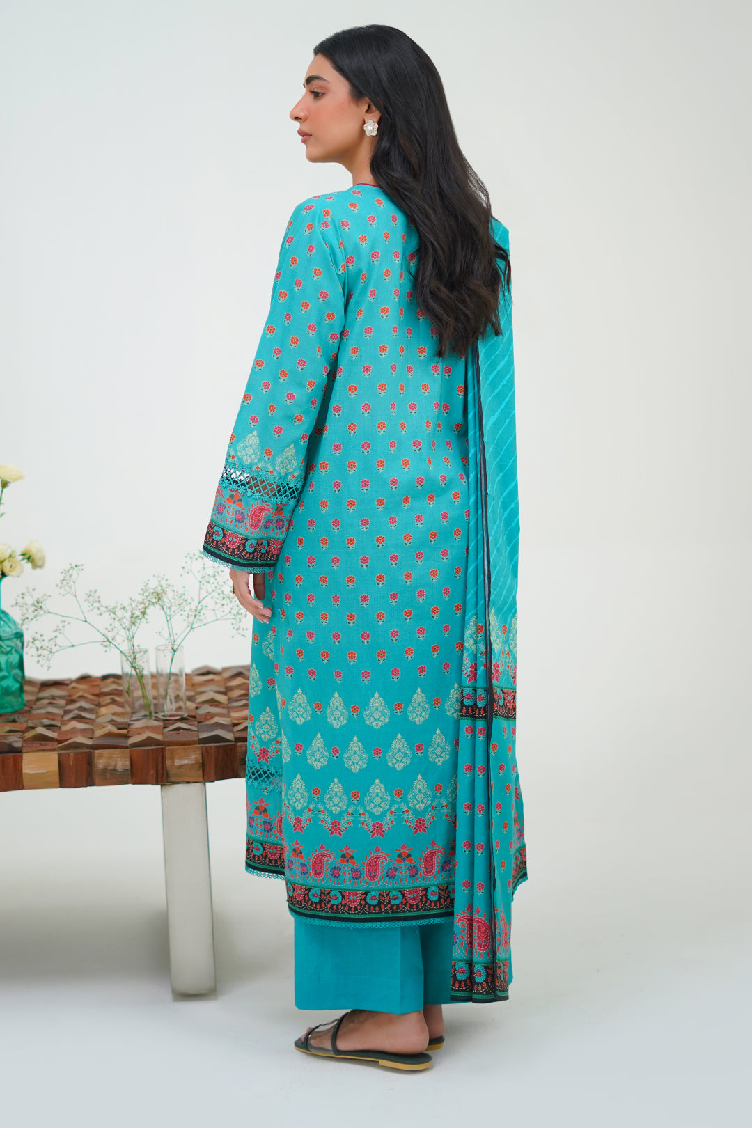Zellbury | Unstitched 3 Piece Lawn | Shirt Shalwar Dupatta - 1227 -  Zellbury Women Essential Unstitched - Original Designer Dress - House of Maryam