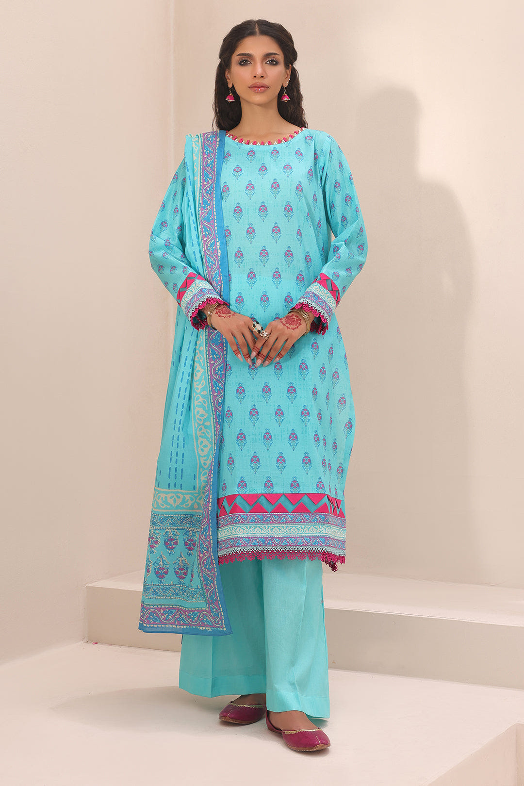 Zellbury | Unstitched 3 Piece Lawn | Shirt Shalwar Dupatta - 1231 -  Zellbury Women Essential Unstitched - Original Designer Dress - House of Maryam