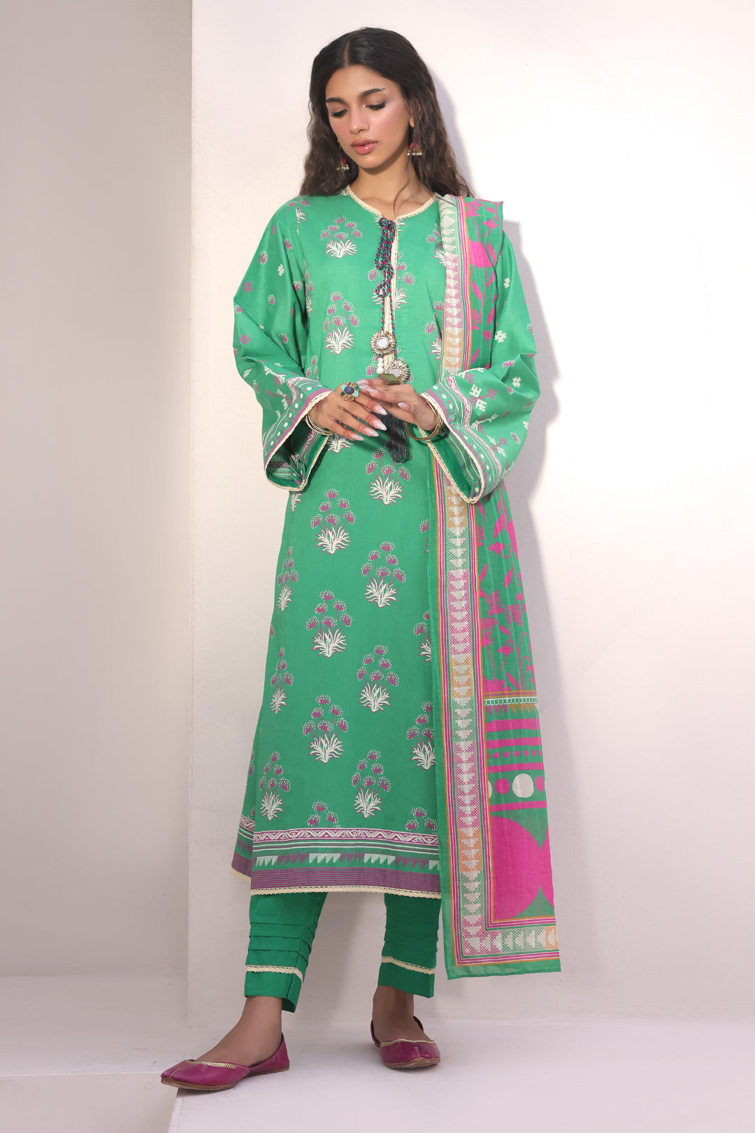 Zellbury | Unstitched 3 Piece Lawn | Shirt Shalwar Dupatta - 1238 -  Zellbury Women Essential Unstitched - Original Designer Dress - House of Maryam