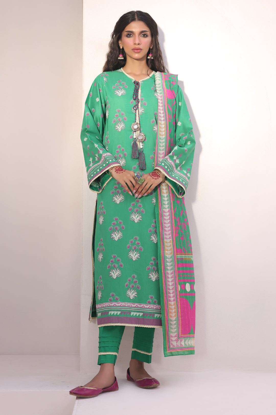 Zellbury | Unstitched 3 Piece Lawn | Shirt Shalwar Dupatta - 1238