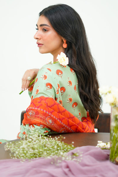 Zellbury | Unstitched 3 Piece Lawn | Shirt Shalwar Dupatta - 1325 -  Zellbury Women Essential Unstitched - Original Designer Dress - House of Maryam
