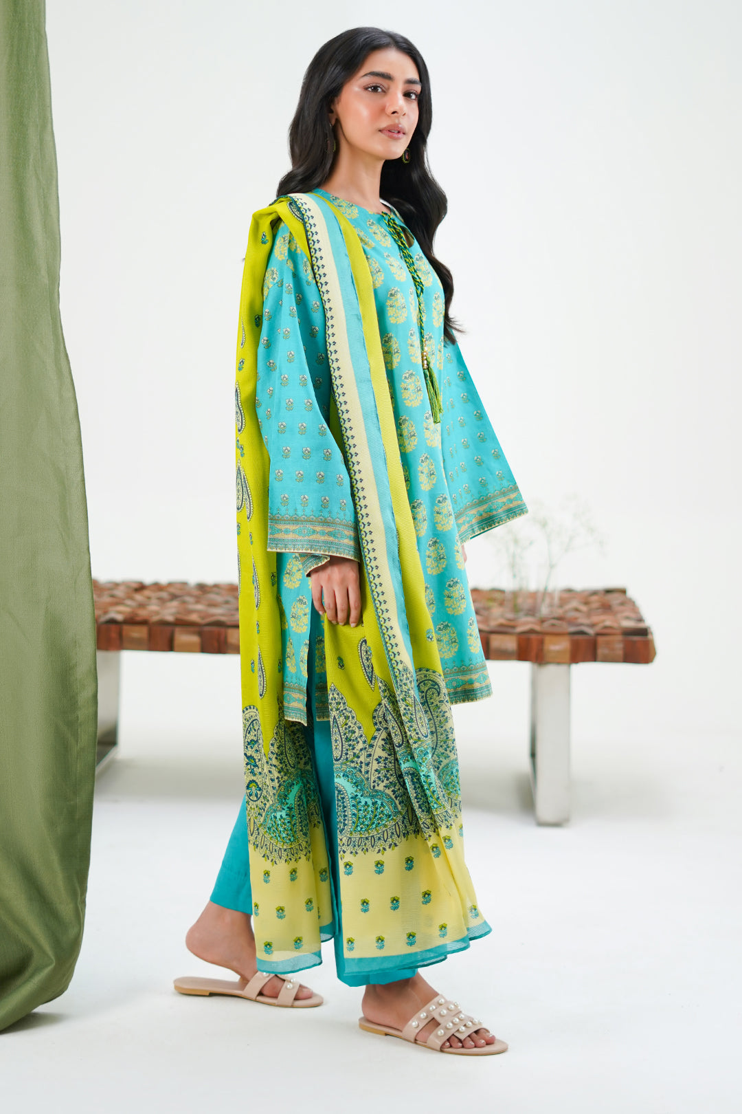 Zellbury | Unstitched 3 Piece Lawn | Shirt Shalwar Dupatta - 1328