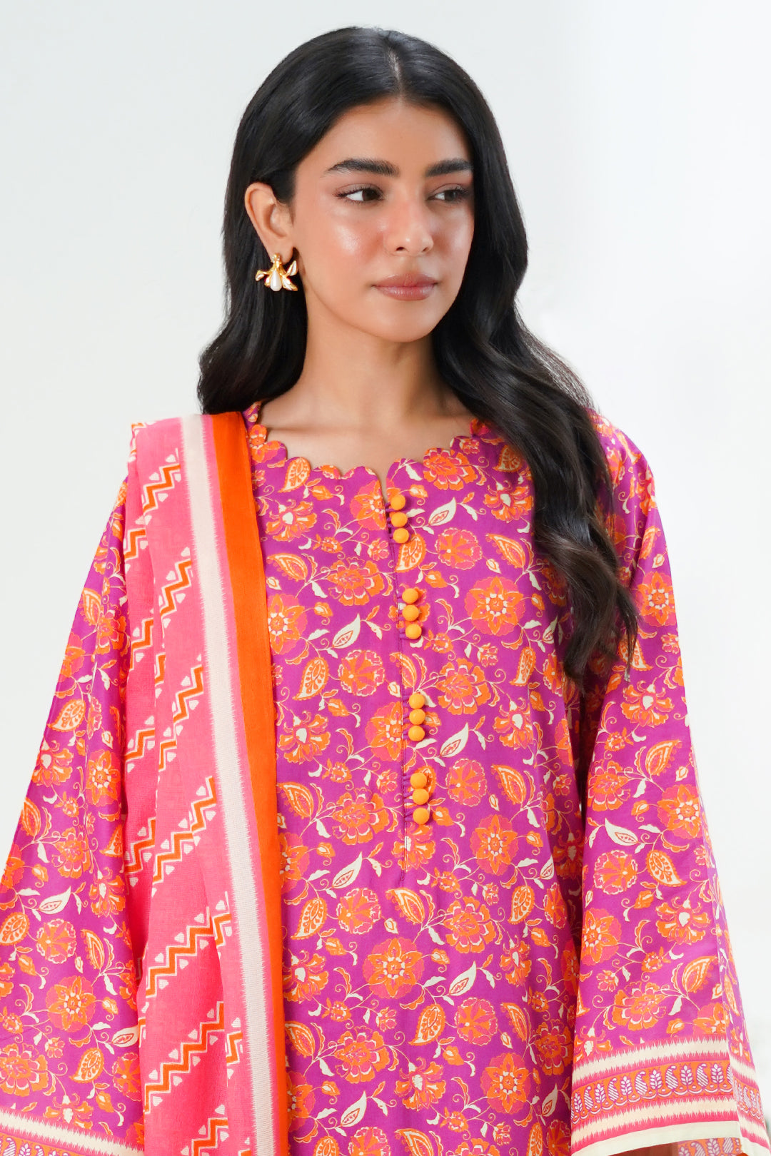 Zellbury | Unstitched 3 Piece Lawn | Shirt Shalwar Dupatta - 1421 -  Zellbury Women Essential Unstitched - Original Designer Dress - House of Maryam