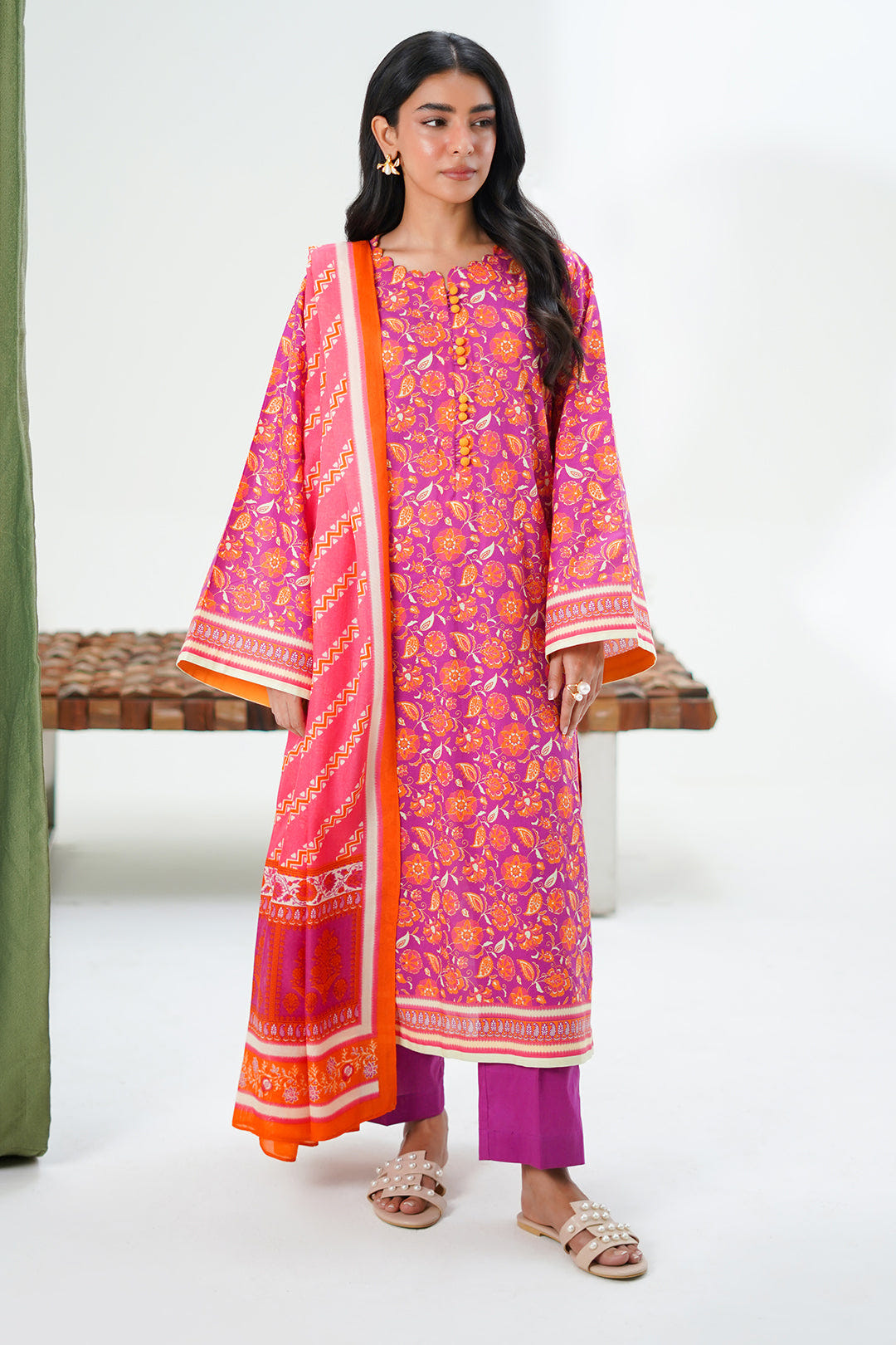 Zellbury | Unstitched 3 Piece Lawn | Shirt Shalwar Dupatta - 1421 -  Zellbury Women Essential Unstitched - Original Designer Dress - House of Maryam