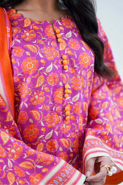 Zellbury | Unstitched 3 Piece Lawn | Shirt Shalwar Dupatta - 1421 -  Zellbury Women Essential Unstitched - Original Designer Dress - House of Maryam
