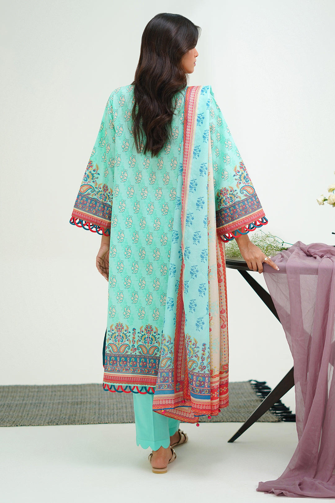 Zellbury | Unstitched 3 Piece Lawn | Shirt Shalwar Dupatta - 1504 -  Zellbury Women Essential Unstitched - Original Designer Dress - House of Maryam