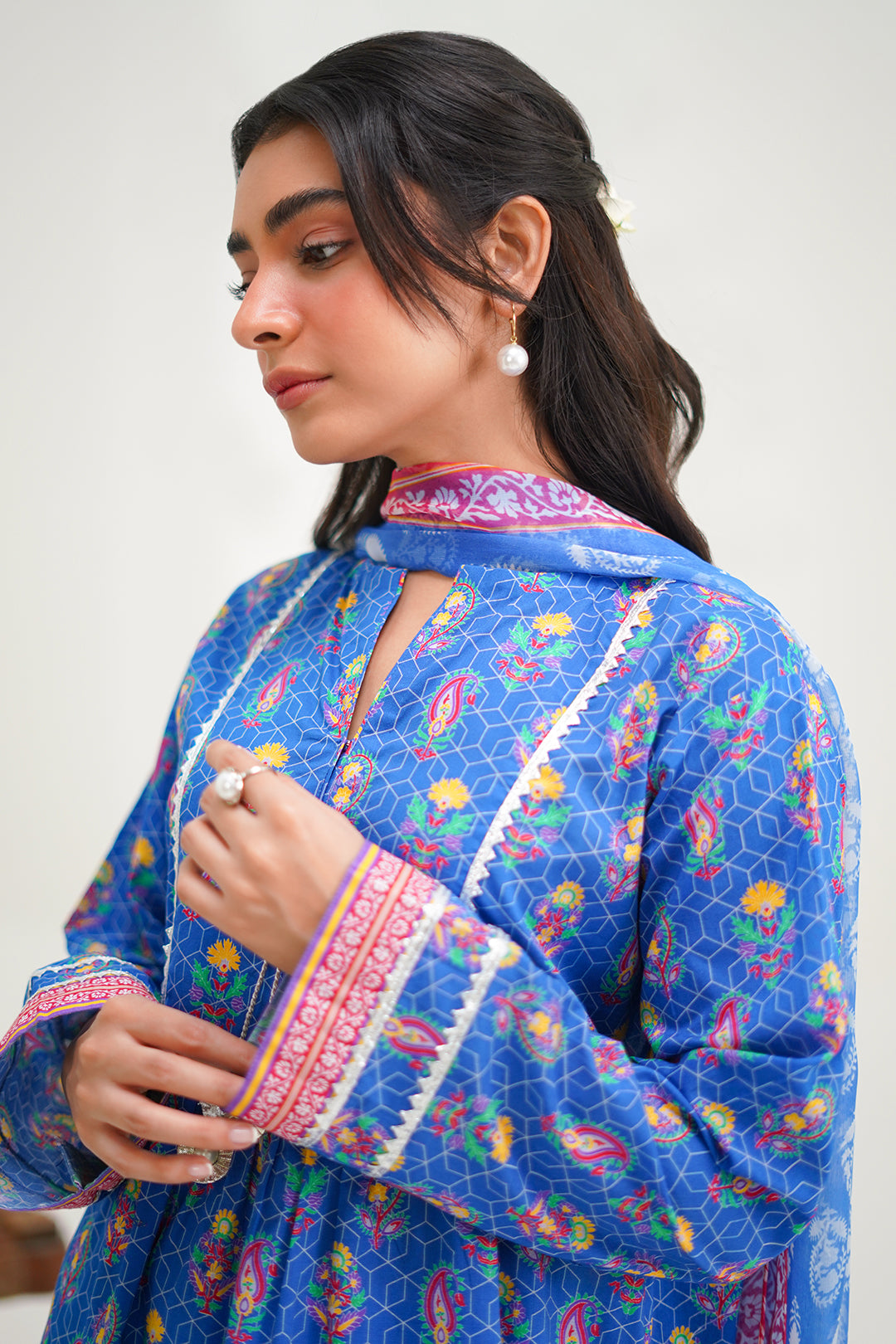 Zellbury | Unstitched 3 Piece Lawn | Shirt Shalwar Dupatta - 1505 -  Zellbury Women Essential Unstitched - Original Designer Dress - House of Maryam