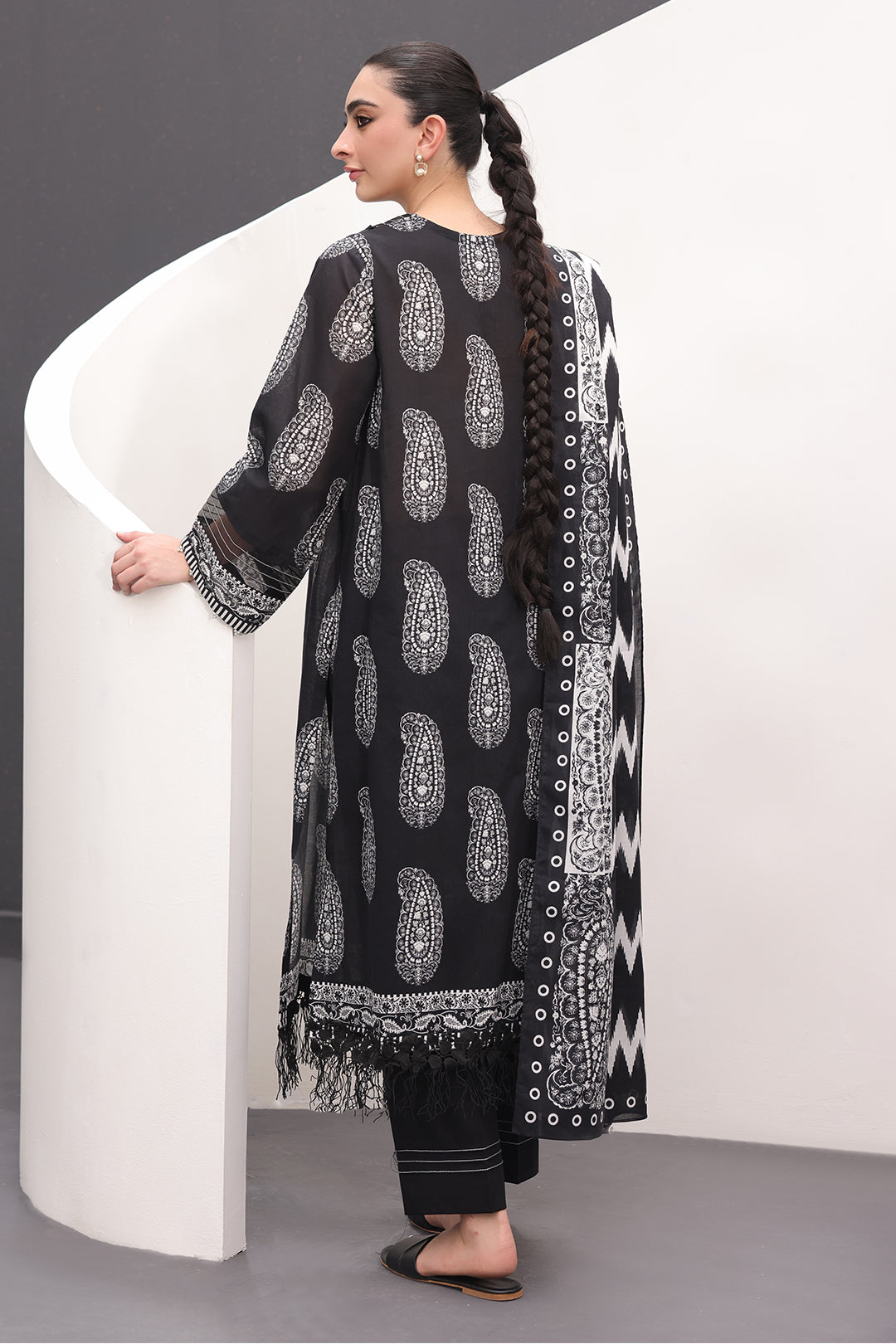 Zellbury | Unstitched 3 Piece Lawn | Shirt Shalwar Dupatta - 1525 -  Zellbury Women Essential Unstitched - Original Designer Dress - House of Maryam