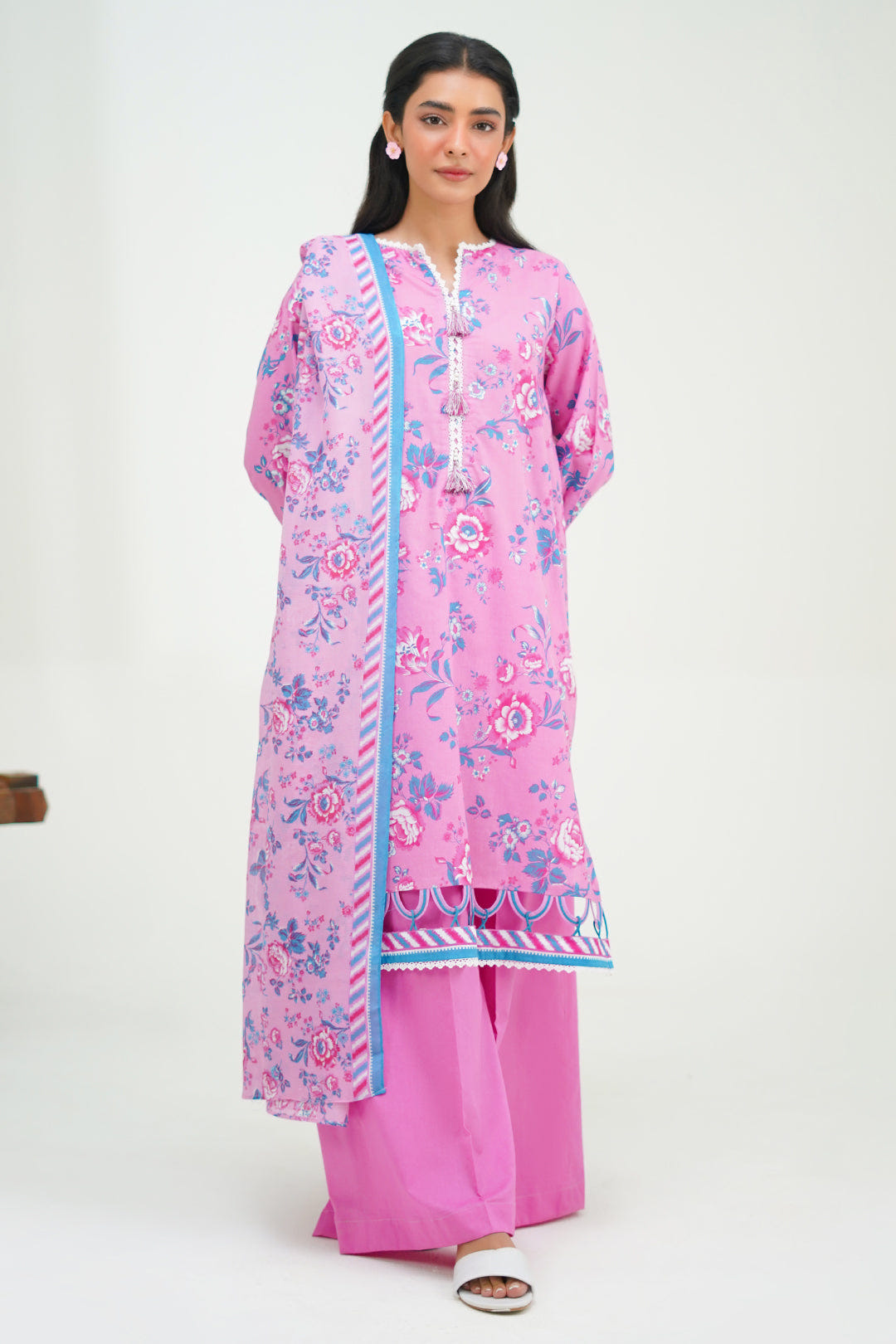 Zellbury | Unstitched 3 Piece Lawn | Shirt Shalwar Dupatta - 1569 -  Zellbury Women Essential Unstitched - Original Designer Dress - House of Maryam