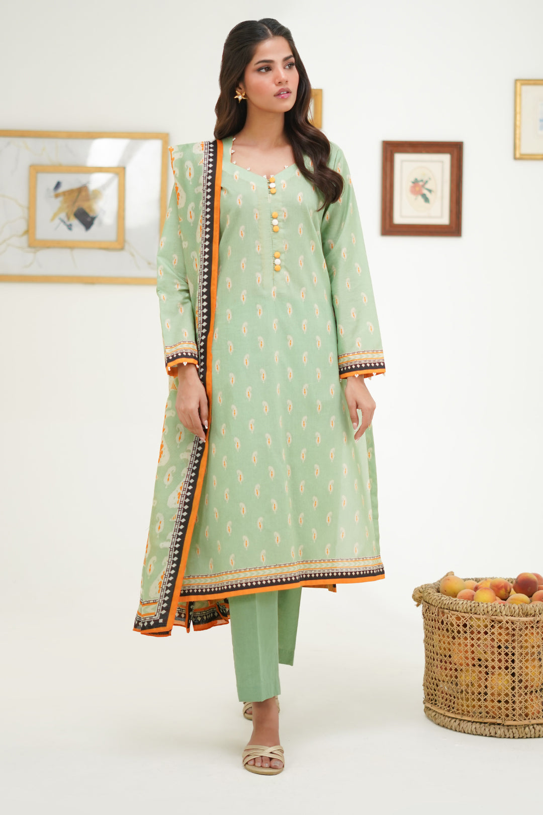 Zellbury | Unstitched 3 Piece Lawn | Shirt Shalwar Dupatta - 1572 -  Zellbury Women Essential Unstitched - Original Designer Dress - House of Maryam