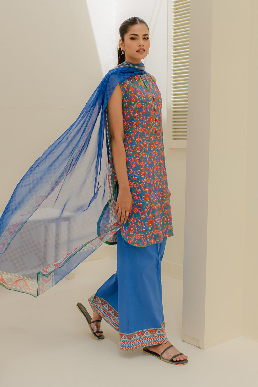 Zellbury | Unstitched 3 Piece Lawn | Shirt Shalwar Dupatta - 1665