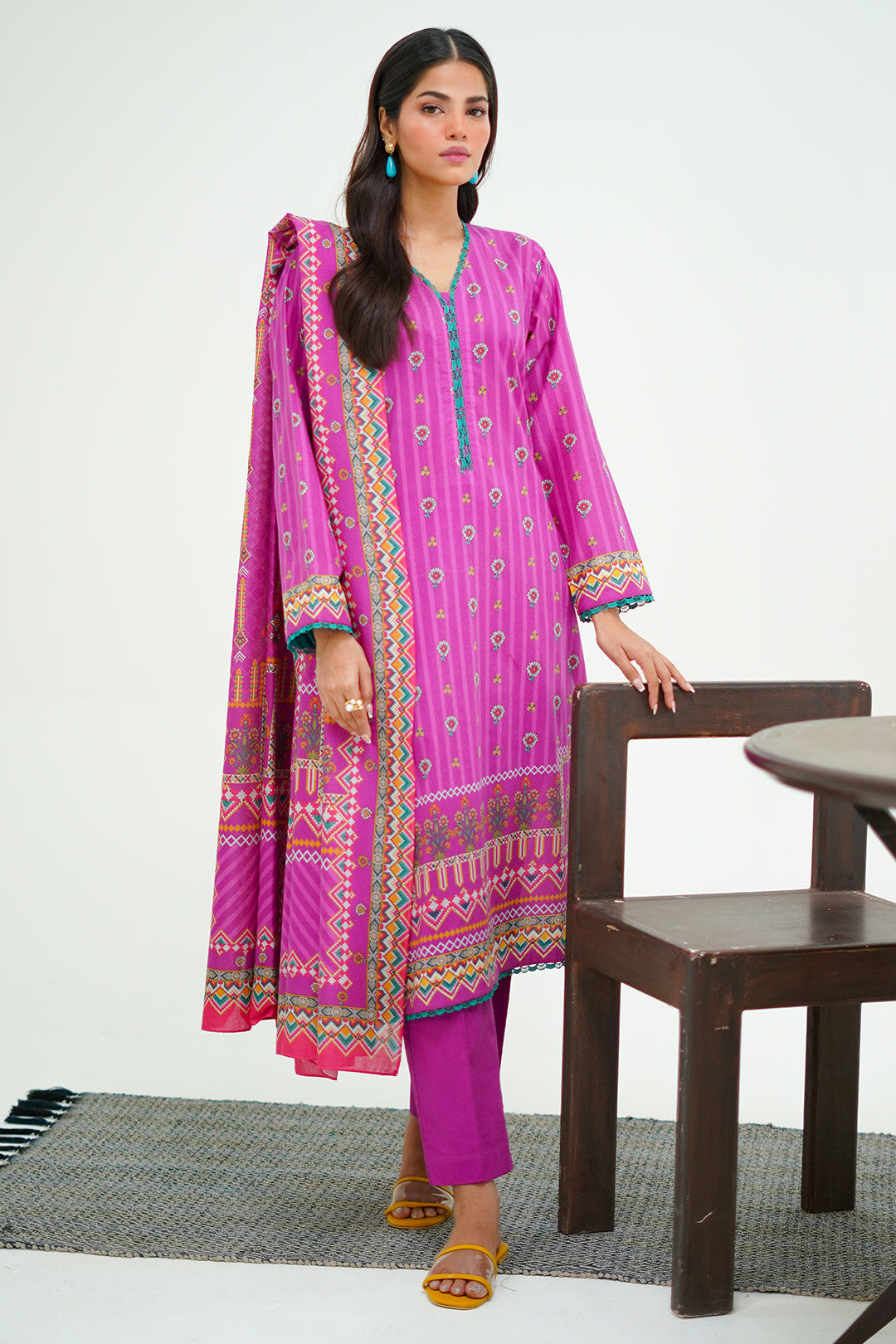 Zellbury | Unstitched 3 Piece Lawn | Shirt Shalwar Dupatta - 1671 -  Zellbury Women Essential Unstitched - Original Designer Dress - House of Maryam