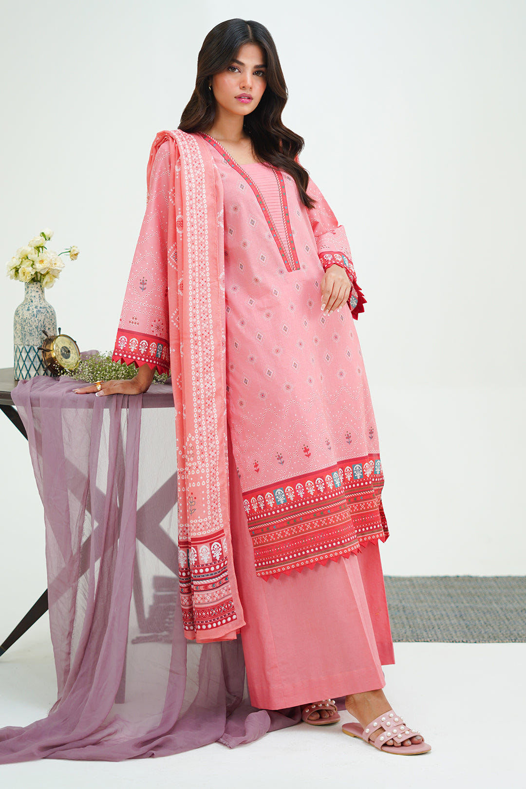 Zellbury | Unstitched 3 Piece Lawn | Shirt Shalwar Dupatta - 1719 -  Zellbury Women Essential Unstitched - Original Designer Dress - House of Maryam
