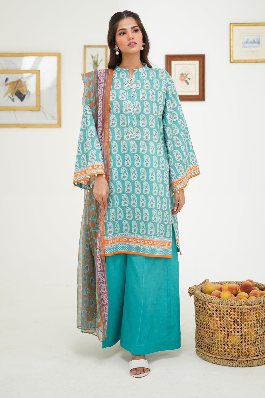 Zellbury | Unstitched 3 Piece Lawn | Shirt Shalwar Dupatta - 1721 -  Zellbury Women Essential Unstitched - Original Designer Dress - House of Maryam