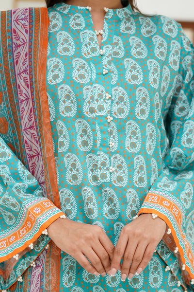 Zellbury | Unstitched 3 Piece Lawn | Shirt Shalwar Dupatta - 1721 -  Zellbury Women Essential Unstitched - Original Designer Dress - House of Maryam