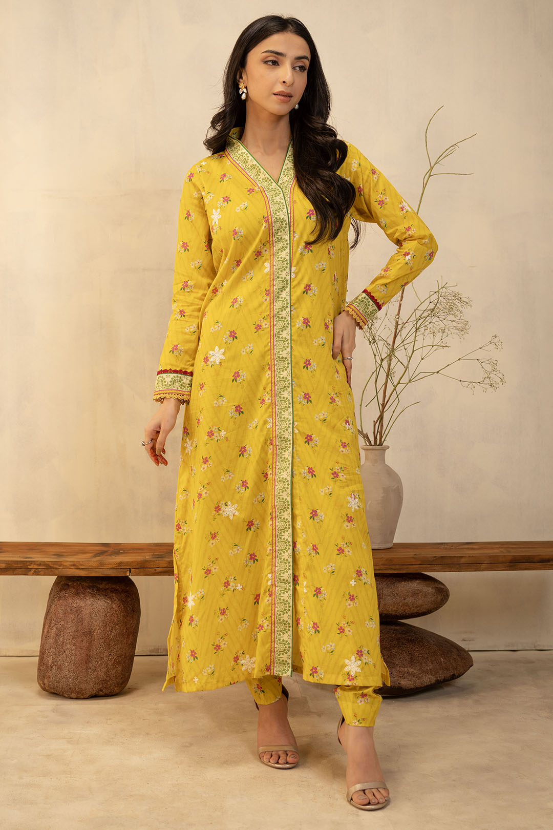Zellbury | Unstitched 2 Piece Lawn | Embroidered Shirt Shalwar - 0098 -  Zellbury Women Essential Unstitched - Original Designer Dress - House of Maryam