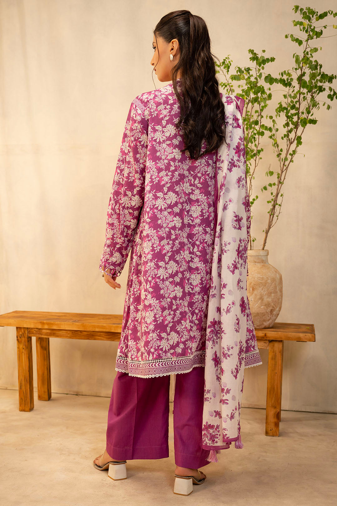 Zellbury | Unstitched 2 Piece Lawn | Shirt Dupatta - 0005 -  Zellbury Women Essential Unstitched - Original Designer Dress - House of Maryam
