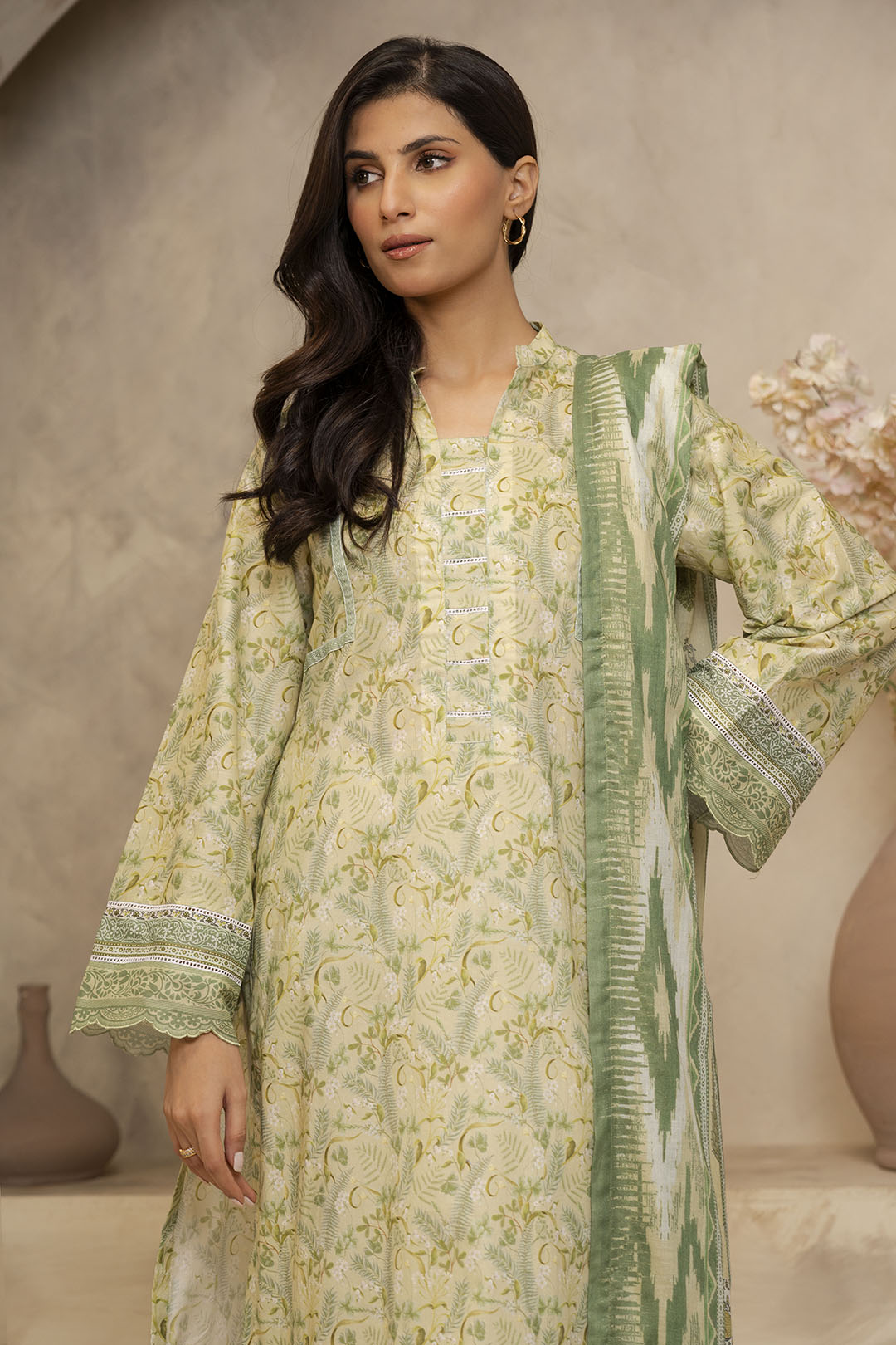 Zellbury | Unstitched 2 Piece Lawn | Shirt Dupatta - 0006