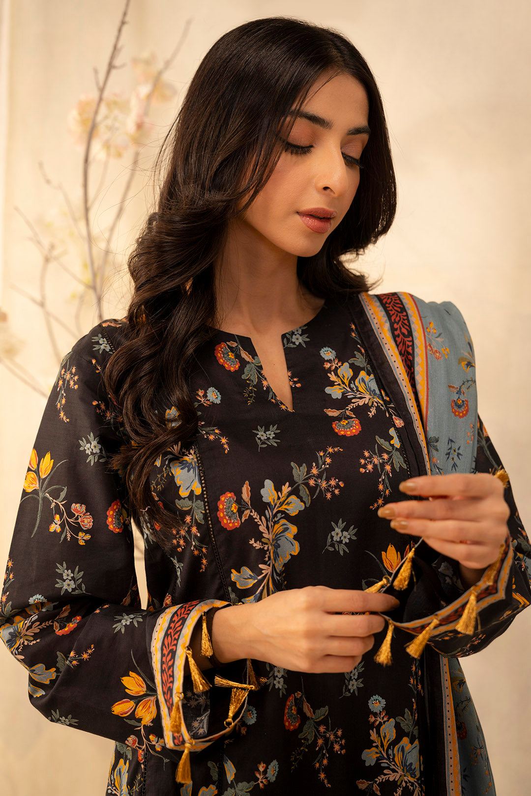 Zellbury | Unstitched 2 Piece Lawn | Shirt Dupatta - 0007 -  Zellbury Women Essential Unstitched - Original Designer Dress - House of Maryam