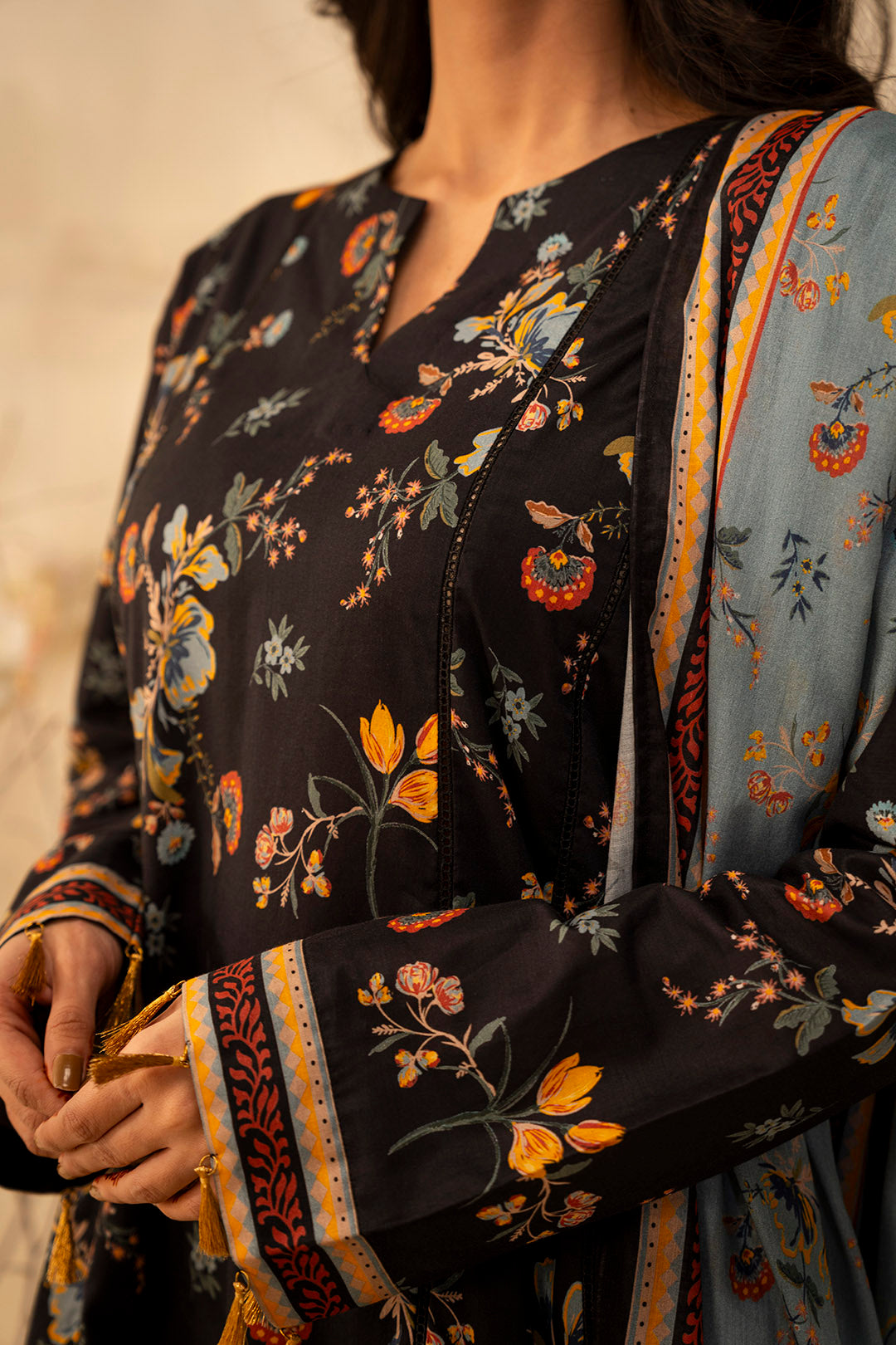 Zellbury | Unstitched 2 Piece Lawn | Shirt Dupatta - 0007 -  Zellbury Women Essential Unstitched - Original Designer Dress - House of Maryam