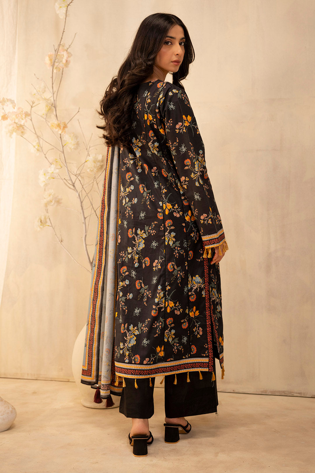 Zellbury | Unstitched 2 Piece Lawn | Shirt Dupatta - 0007 -  Zellbury Women Essential Unstitched - Original Designer Dress - House of Maryam