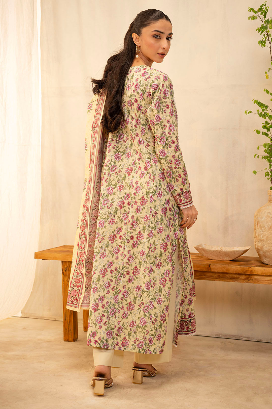 Zellbury | Unstitched 2 Piece Lawn | Shirt Dupatta - 0009 -  Zellbury Women Essential Unstitched - Original Designer Dress - House of Maryam