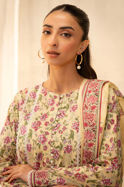 Zellbury | Unstitched 2 Piece Lawn | Shirt Dupatta - 0009 -  Zellbury Women Essential Unstitched - Original Designer Dress - House of Maryam
