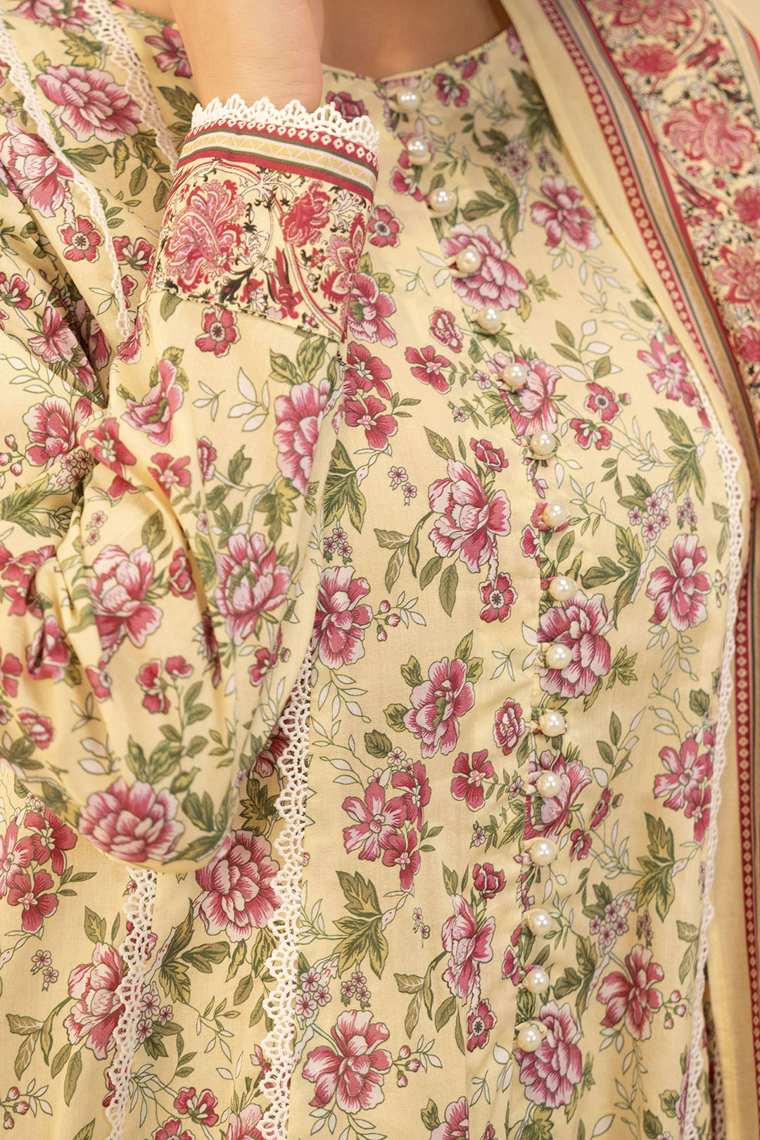 Zellbury | Unstitched 2 Piece Lawn | Shirt Dupatta - 0009 -  Zellbury Women Essential Unstitched - Original Designer Dress - House of Maryam