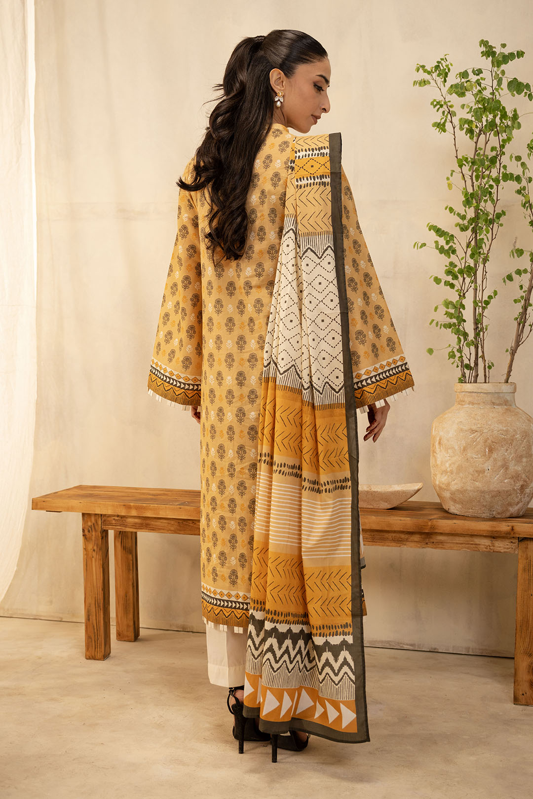 Zellbury | Unstitched 2 Piece Lawn | Shirt Dupatta - 0010 -  Zellbury Women Essential Unstitched - Original Designer Dress - House of Maryam