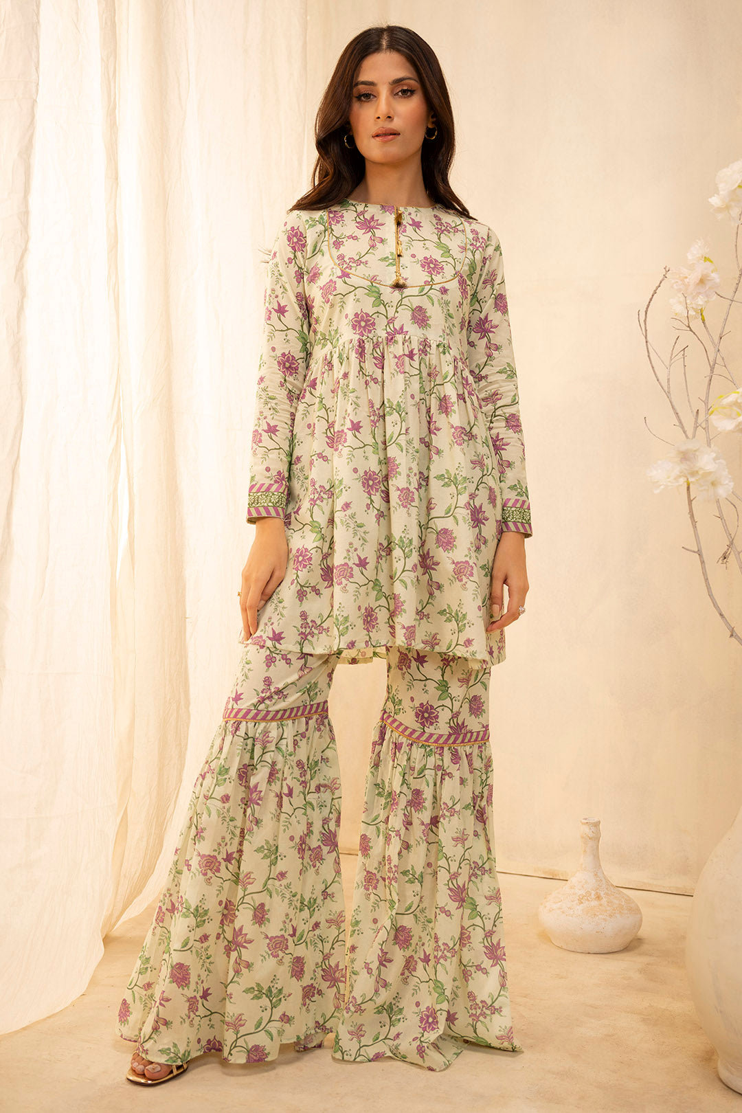 Zellbury | Unstitched 2 Piece Lawn | Shirt Shalwar - 0012 -  Zellbury Women Essential Unstitched - Original Designer Dress - House of Maryam