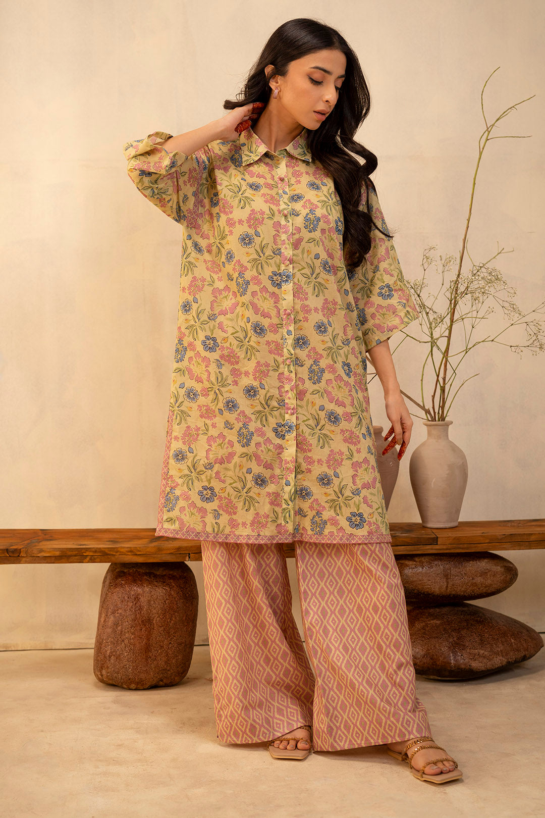 Zellbury | Unstitched 2 Piece Lawn | Shirt Shalwar - 0013 -  Zellbury Women Essential Unstitched - Original Designer Dress - House of Maryam