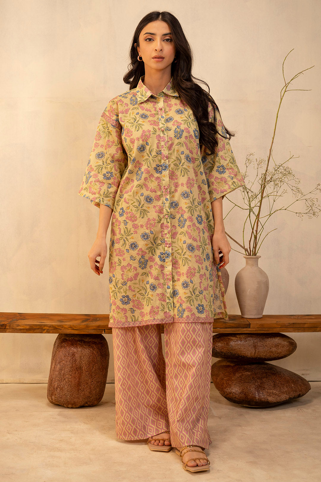 Zellbury | Unstitched 2 Piece Lawn | Shirt Shalwar - 0013 -  Zellbury Women Essential Unstitched - Original Designer Dress - House of Maryam